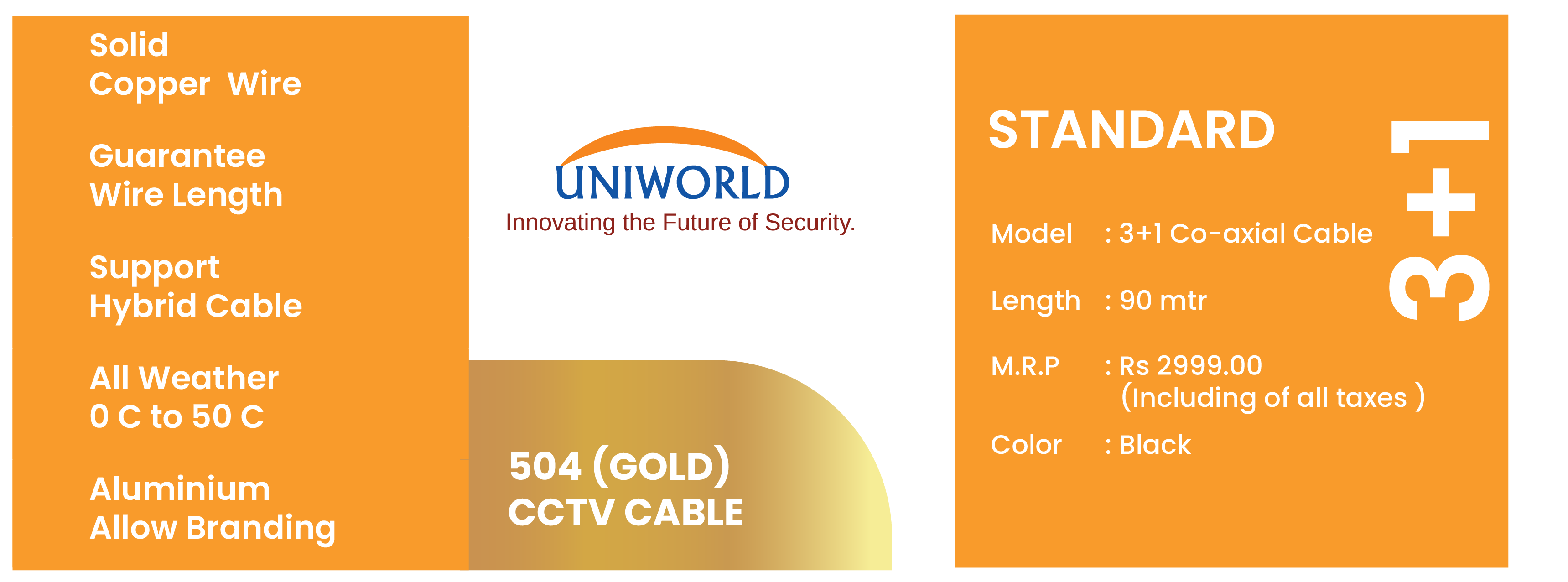 3+1 GOLD CABLE - 90 mtr